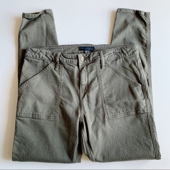 Sanctuary Admiral Green Skinny Pants Moto Seam Size 30 - Picture 1 of 7